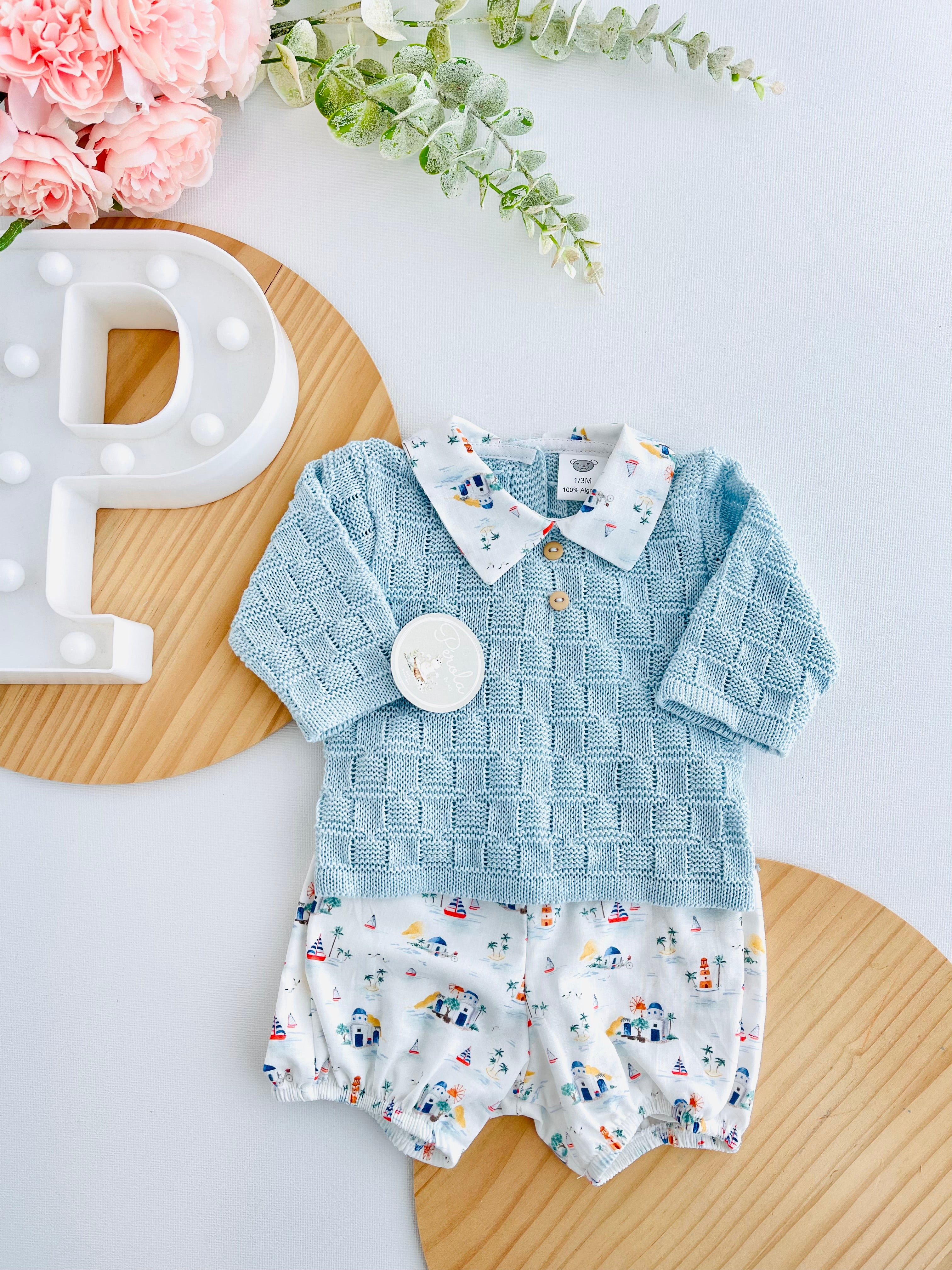 Conjunto barcos: Camisola e calções - Primavera Verão