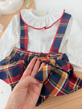 Conjunto encanto em xadrez: fofo e blusa