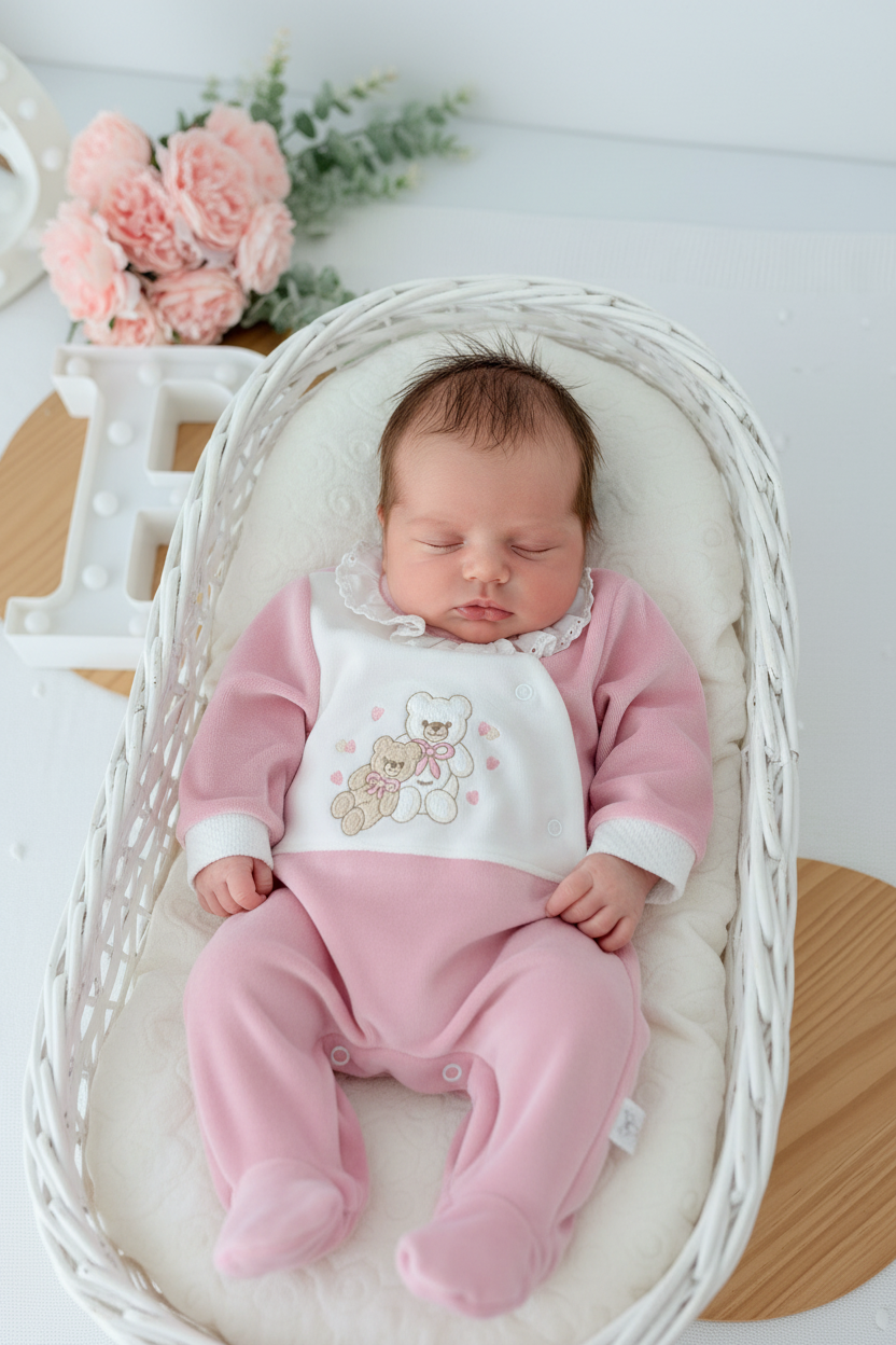 Babygrow corações em veludo