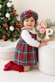 Conjunto xadrez : vestido, blusa e bóina