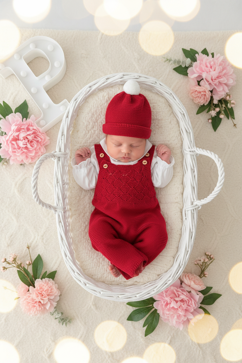 Saída maternidade menino vermelho- Outono/Inverno