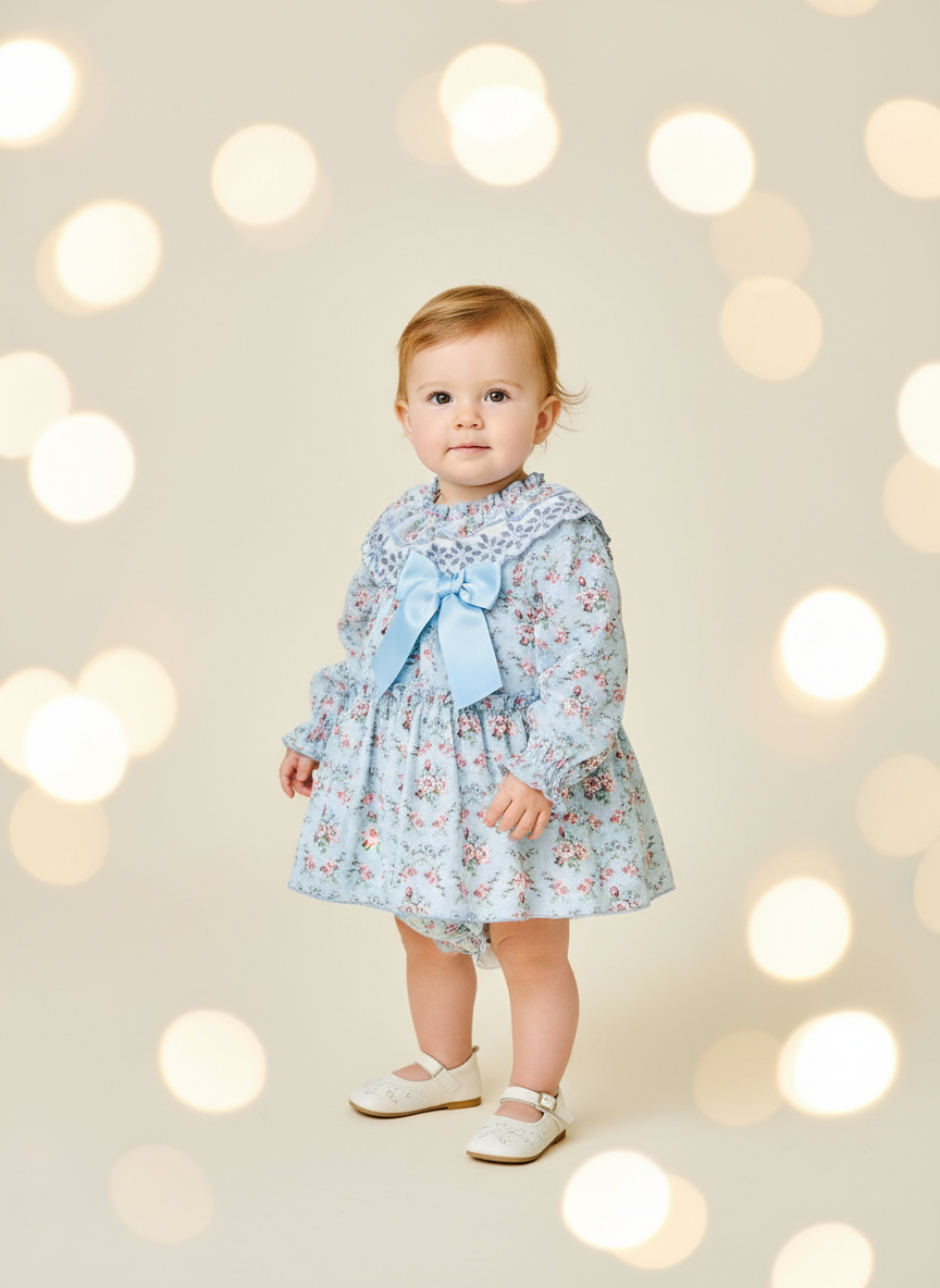 Vestido e tapa fraldas azul Premium