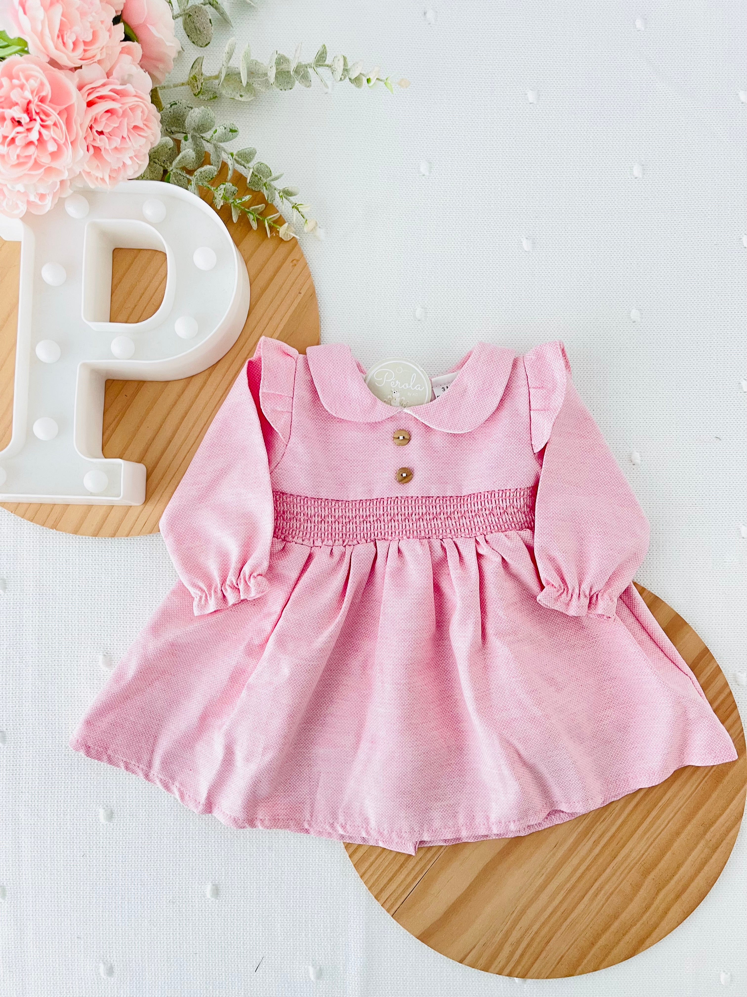 Vestido rosa suave