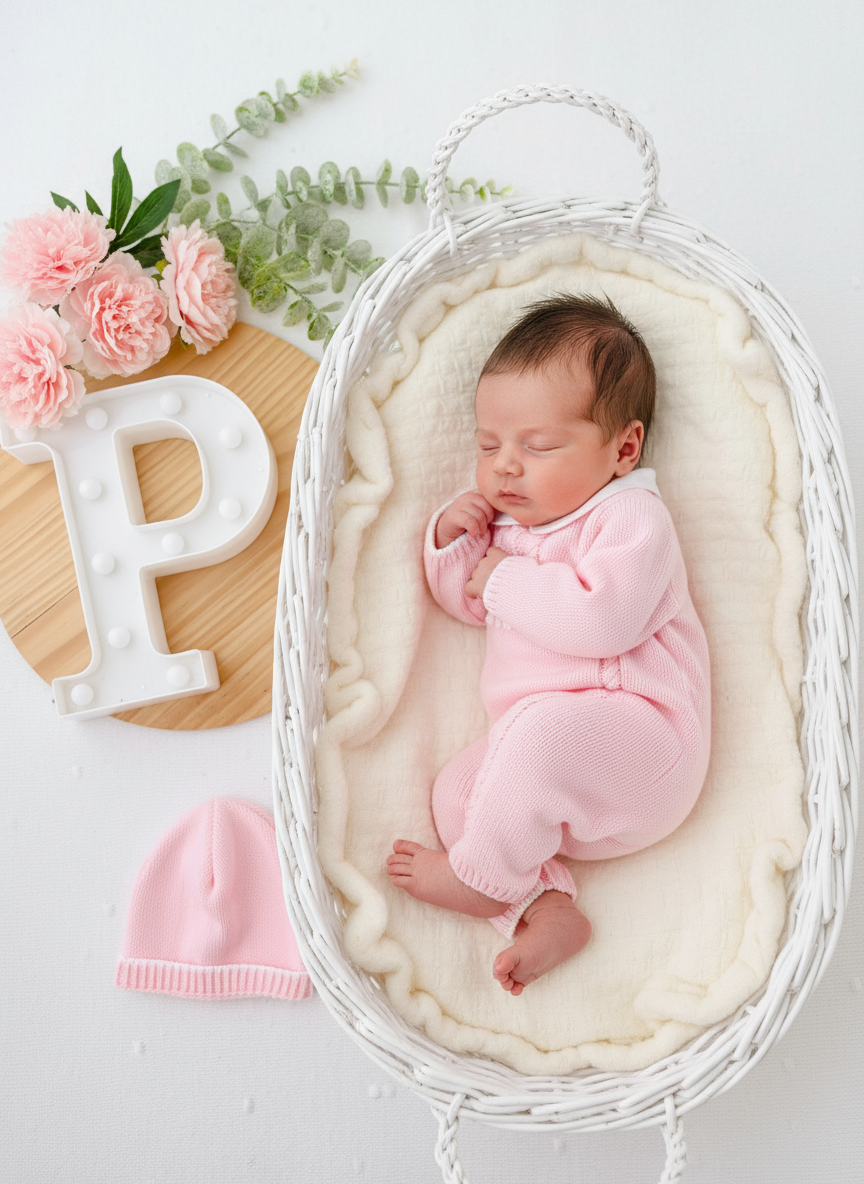 Saída de maternidade: macacão e gorro Outono/Inverno