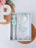 Conjunto para Batizado: vela, toalha e concha Batizado Pomba