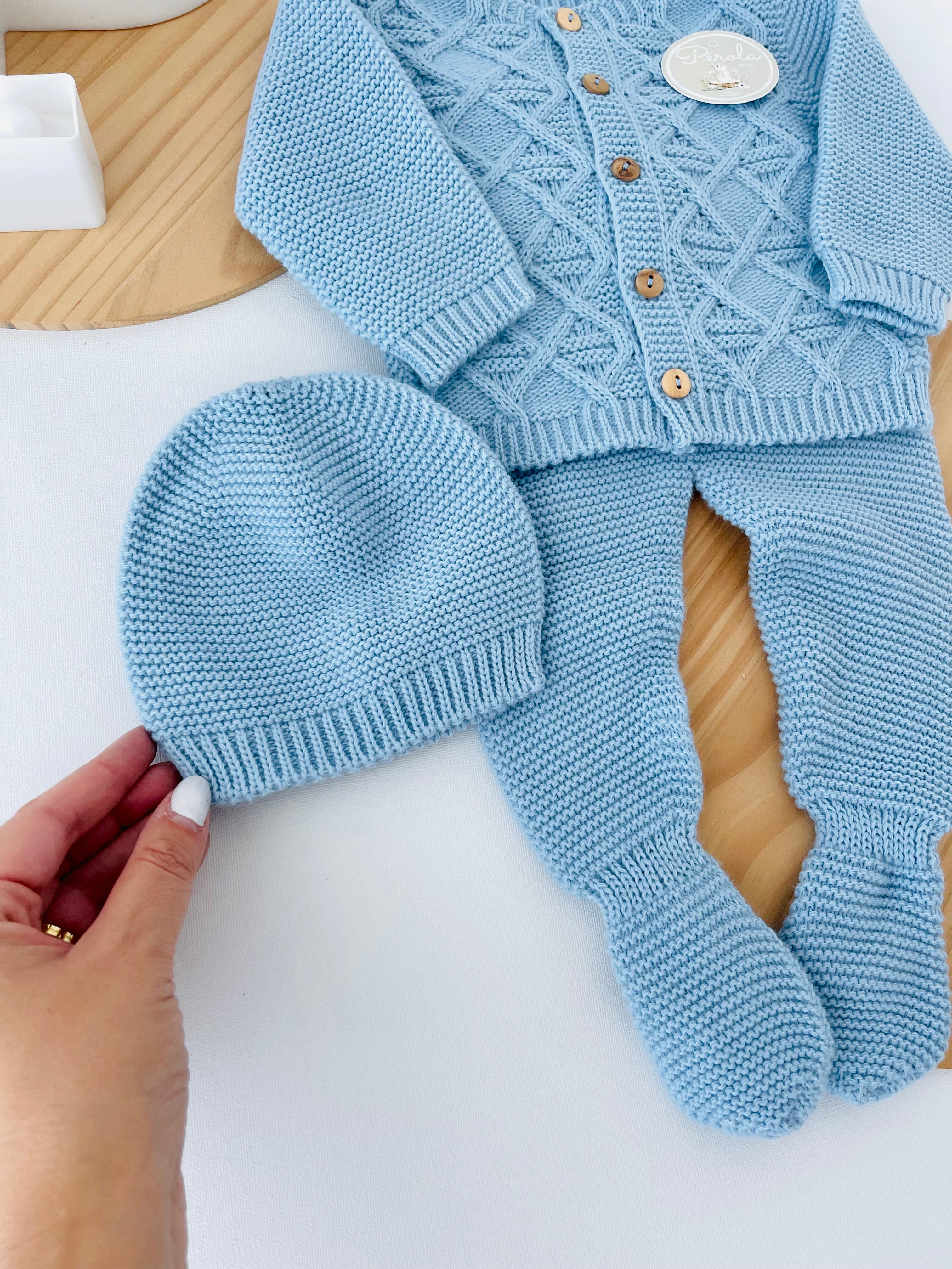 Conjunto casaco, calças e gorro- Outono/Inverno 1/3M 3/6M