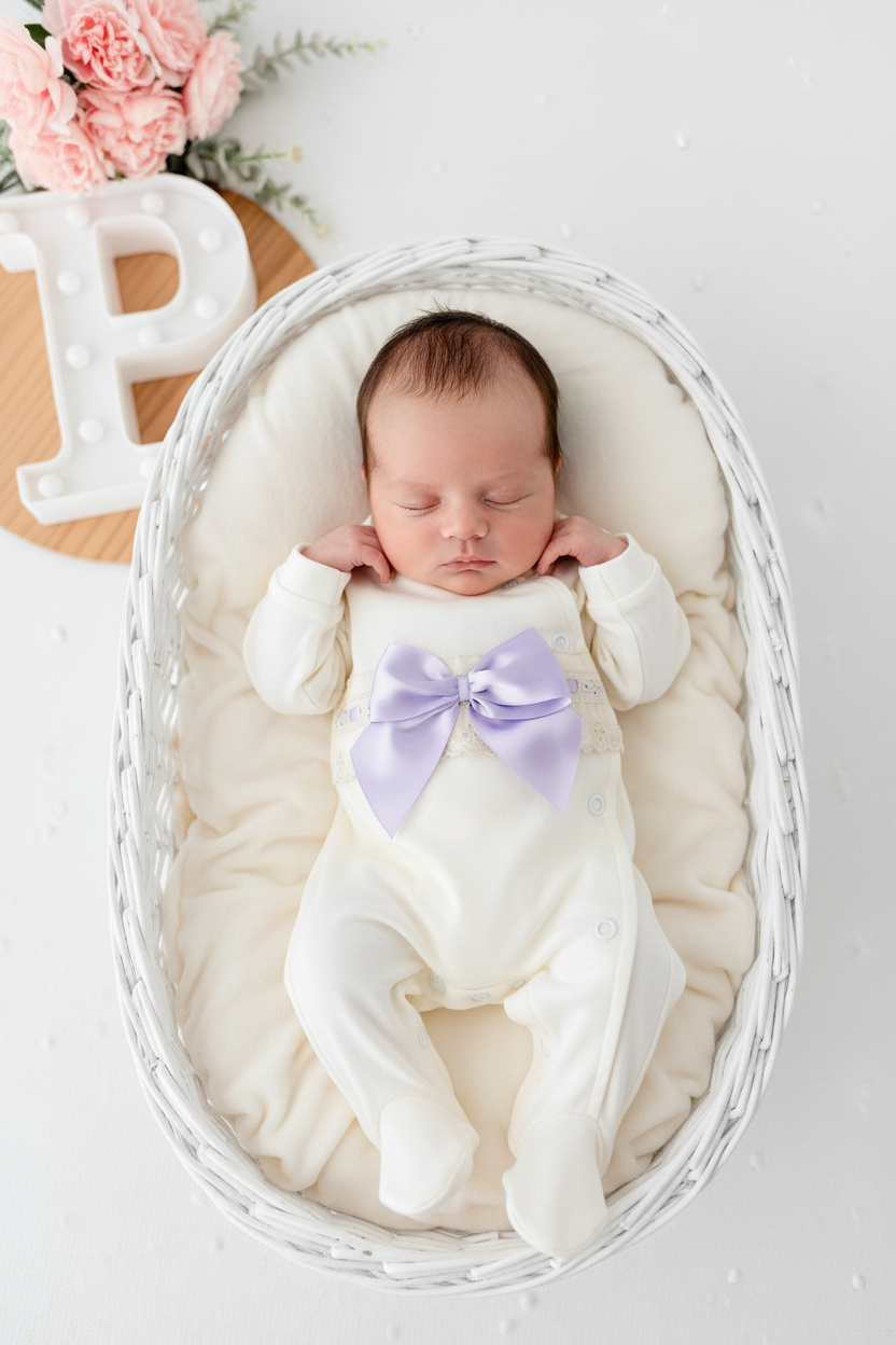 Babygrow pérola com renda