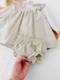 Conjunto Carmo: vestido, tapa fraldas e blusa