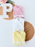 Babygrow veludo fita em renda