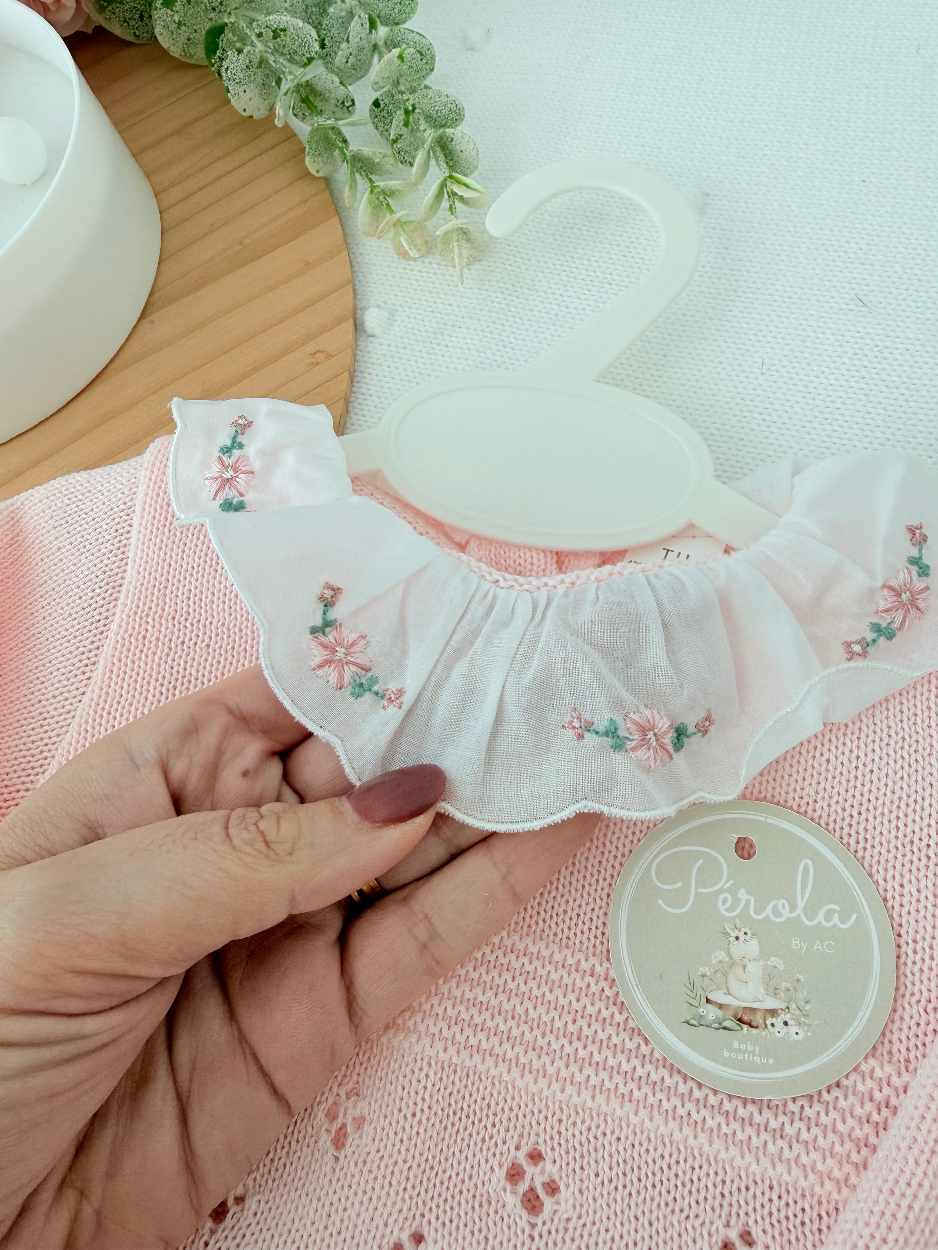 Conjunto rosa: camisola e tapa fraldas 1/3M