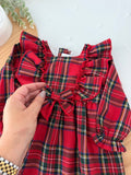 Vestido xadrez vermelho menina- 6-12-18M