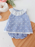 Conjunto riscas azul menina
