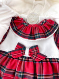 Conjunto: casaco de pêlo comprido e vestido