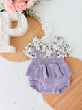 Fofo e blusa tema flores lilás 3-12M