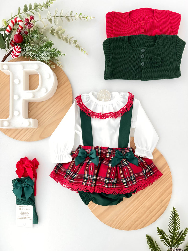 Conjunto xadrez de Natal: fofo e blusa