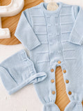 Saída de maternidade quadradinhos: Babygrow e touca