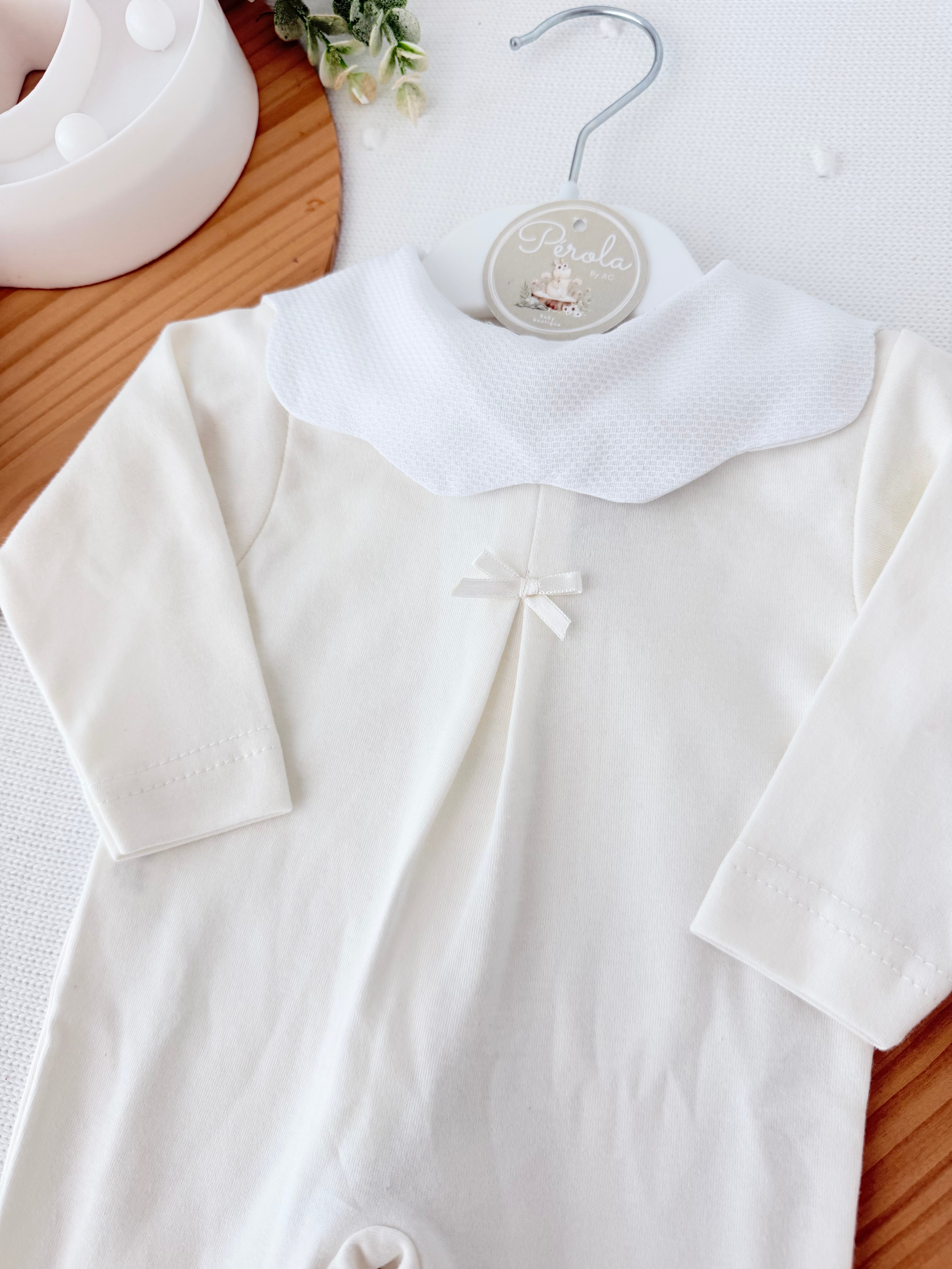 Babygrow gola flor em algodão