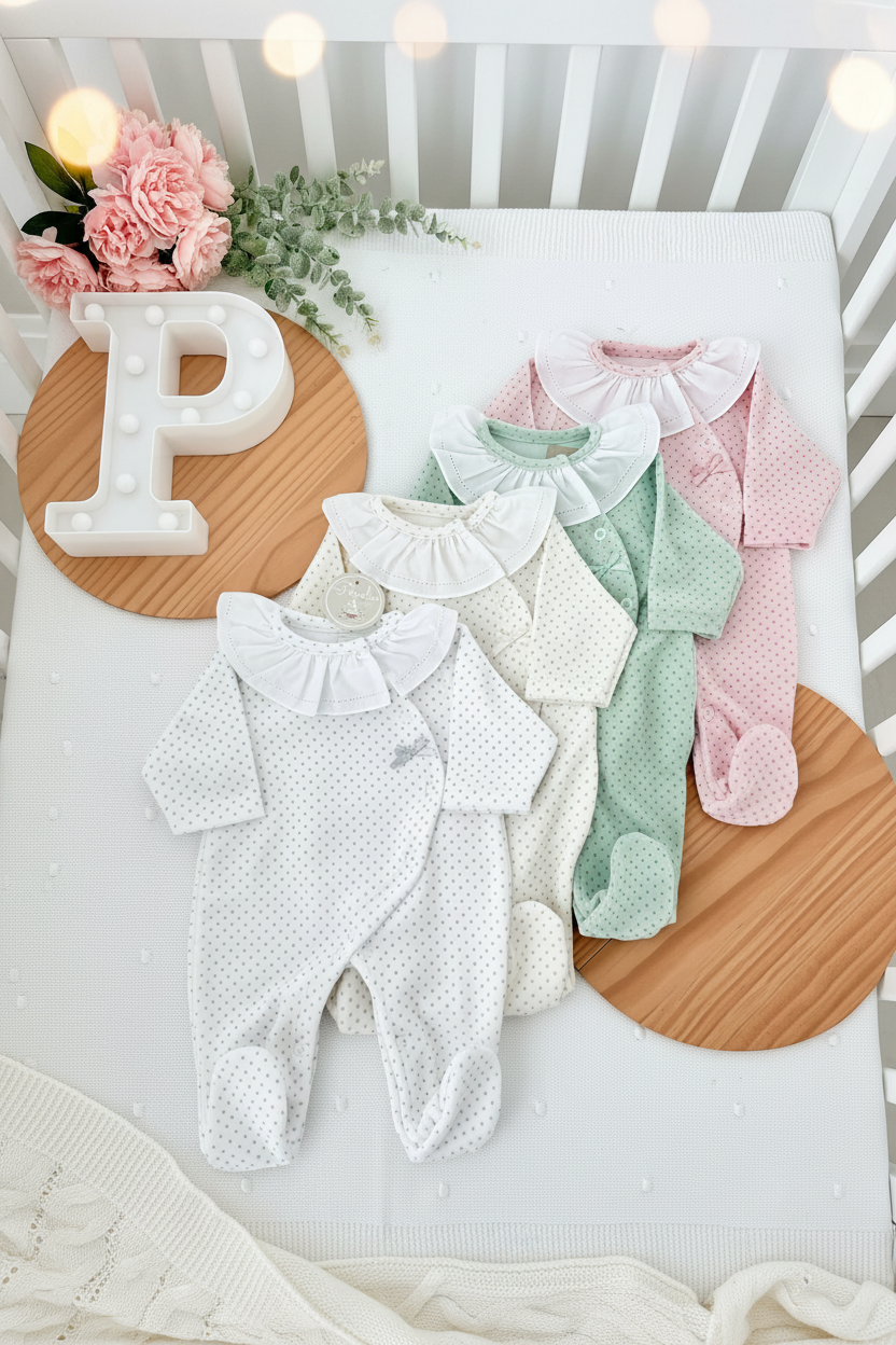 Babygrow Carinho pintinhas VELUDO golinha grande