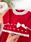 Conjunto rendinha vermelho: camisola, calças e touca