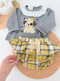 Conjunto cãozinho: camisola e saia com tapa fraldas