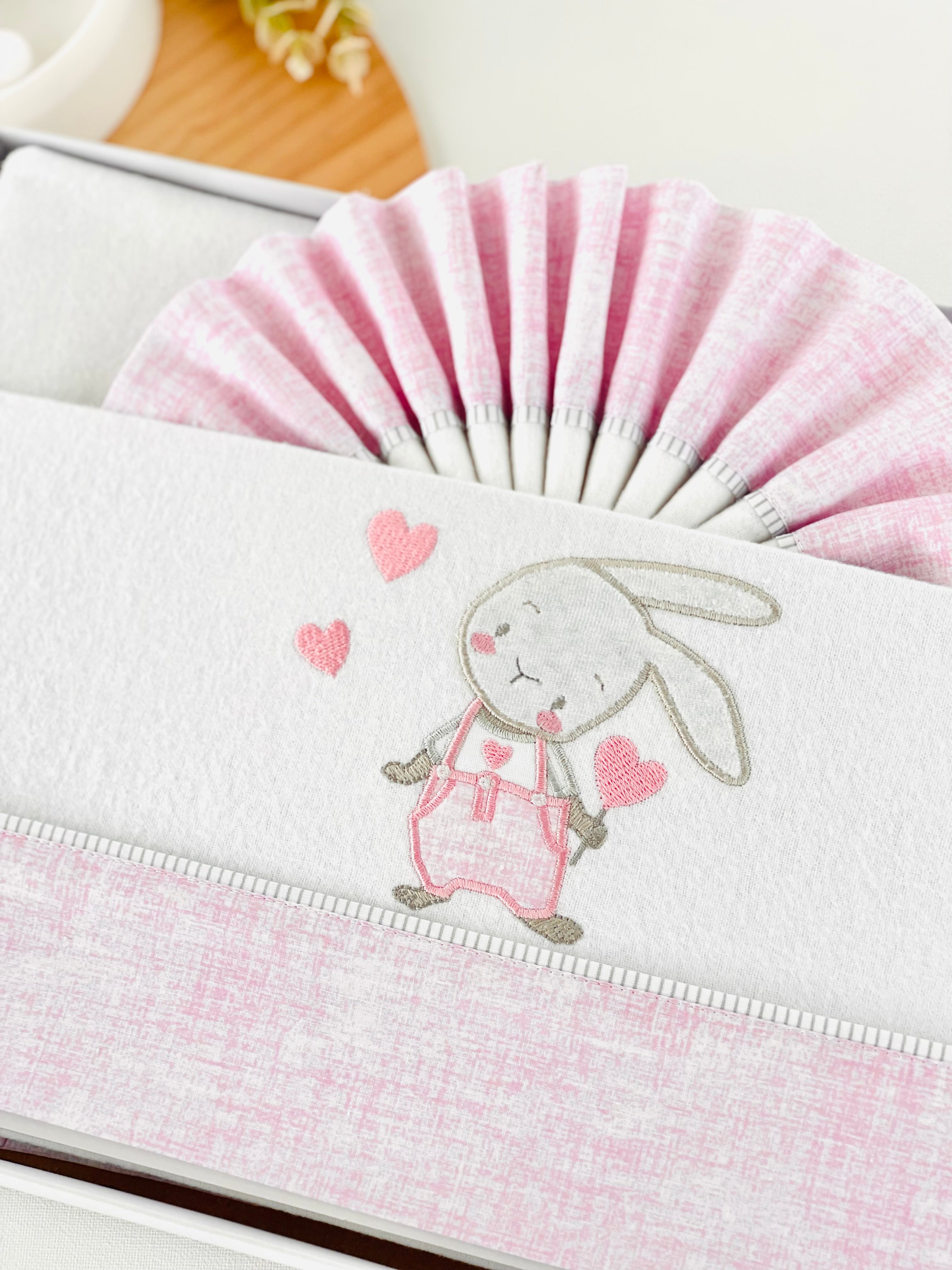 Lençóis flanela cama de grades- coelhinho