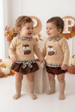 Conjunto raposa: camisola e saia/tapa fraldas