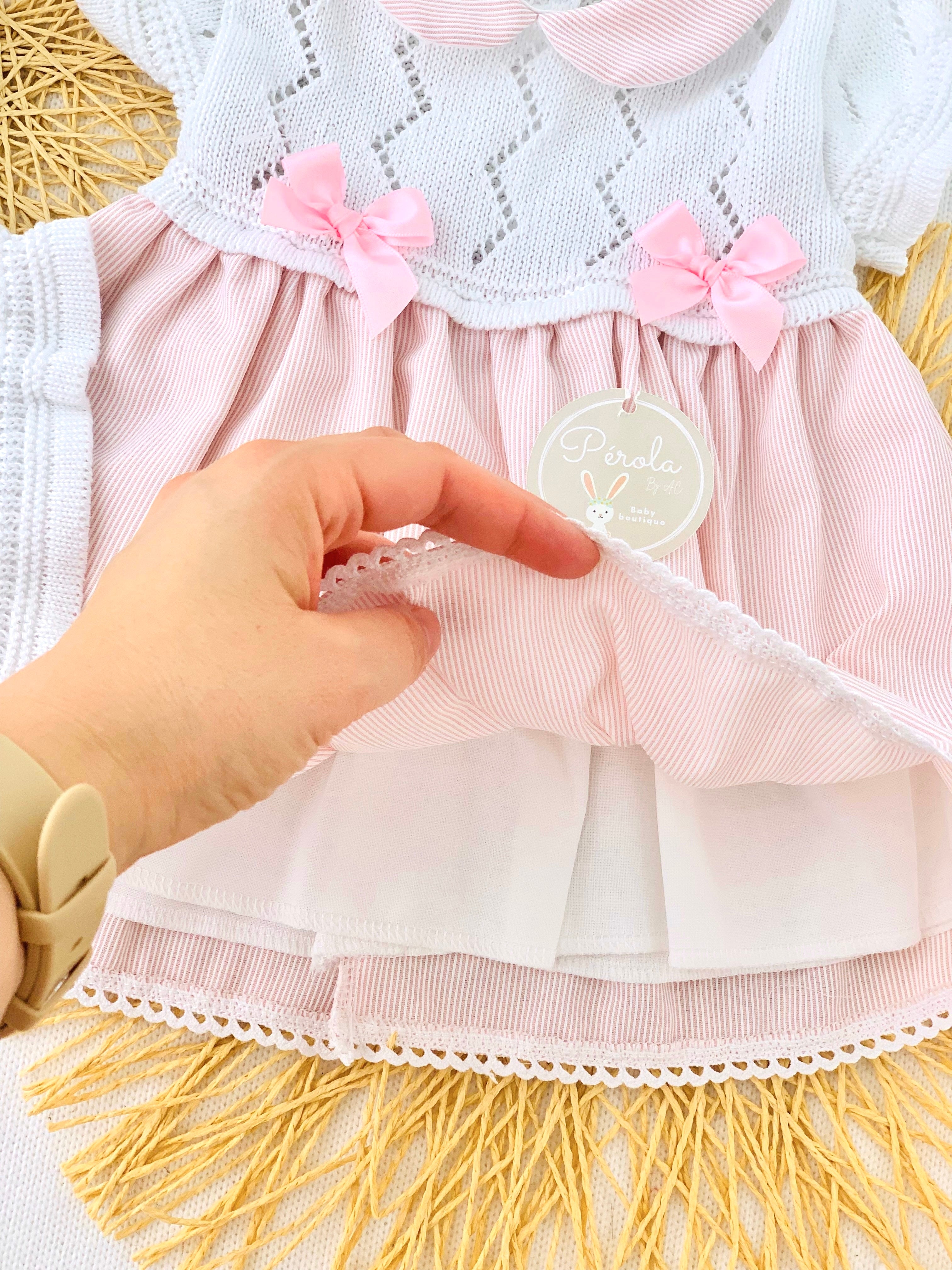 Vestido de manga curta e touca Primavera/Verão