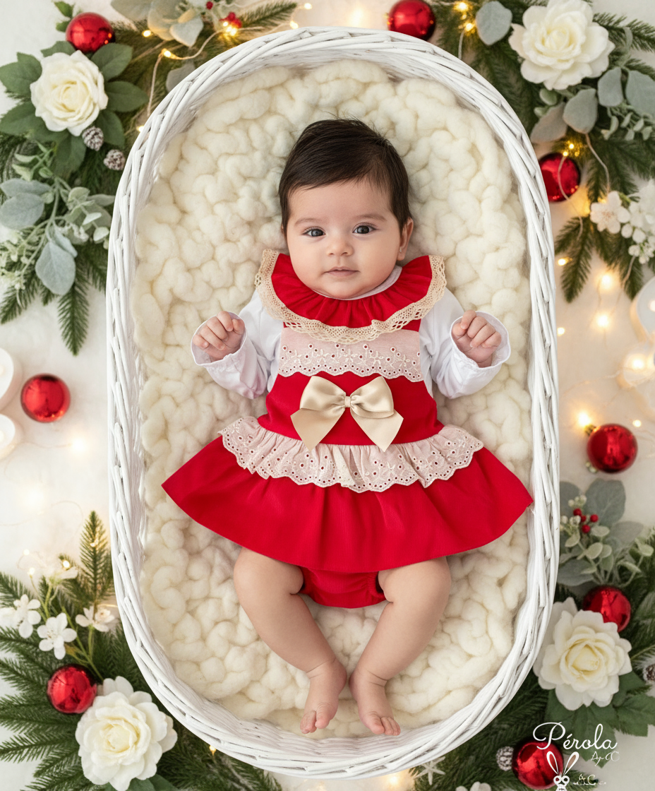 Conjunto Maria: fofo e blusa bombazina vermelho