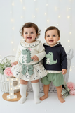 Conjunto dinossauro menino: camisola com capuz e calções