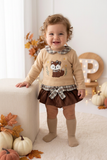 Conjunto raposa: camisola e saia/tapa fraldas