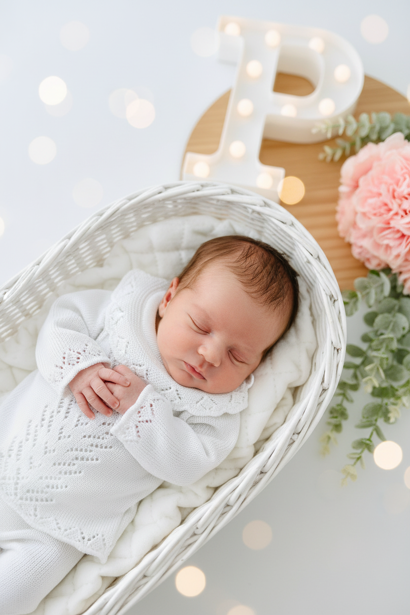 Conjunto recém-nascido com golinha: camisola, calças e touca Primavera Verão