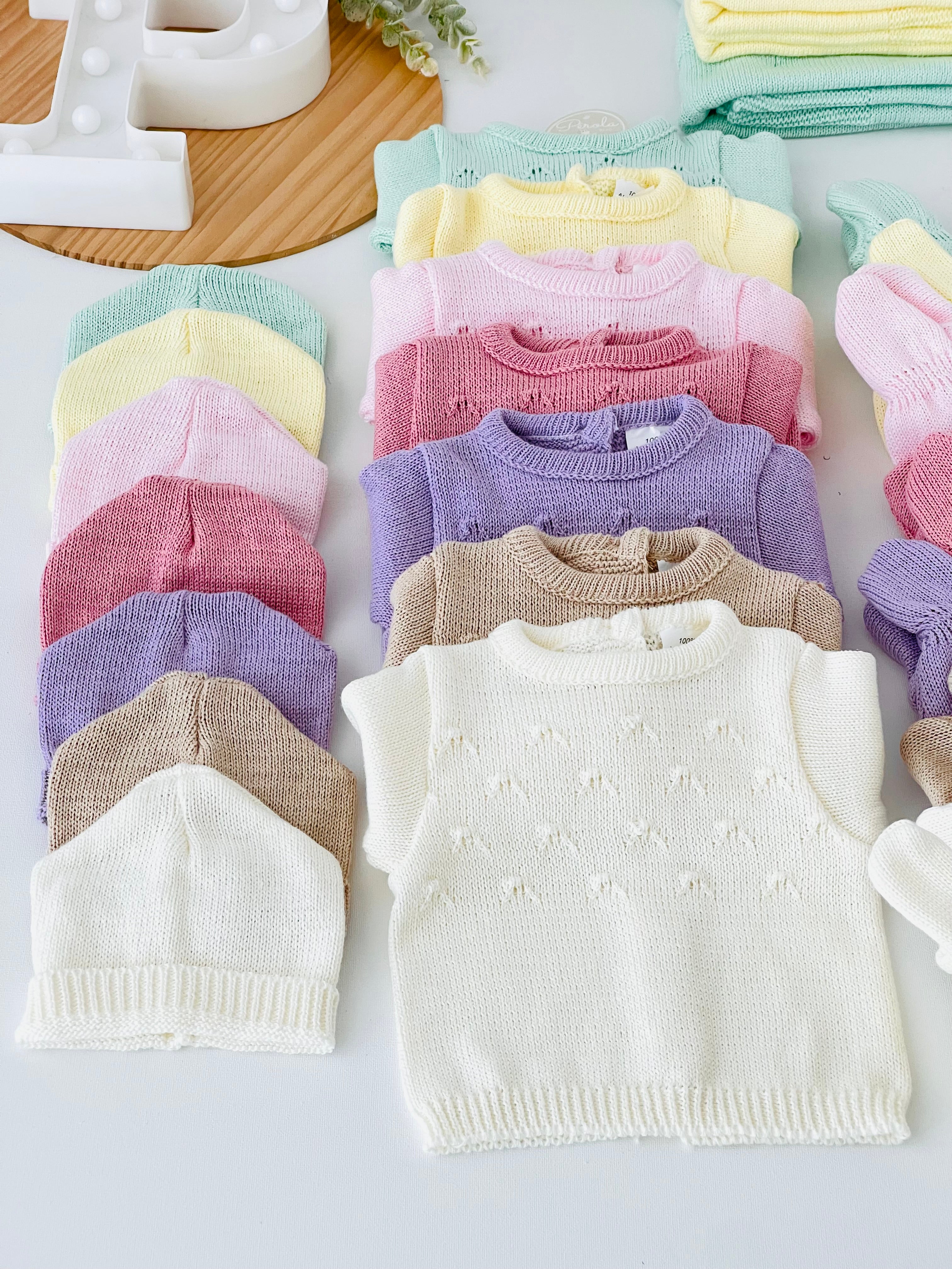 Pack Amorzinho ❤️ Saída de maternidade 4 peças: manta, camisola, calças e gorro