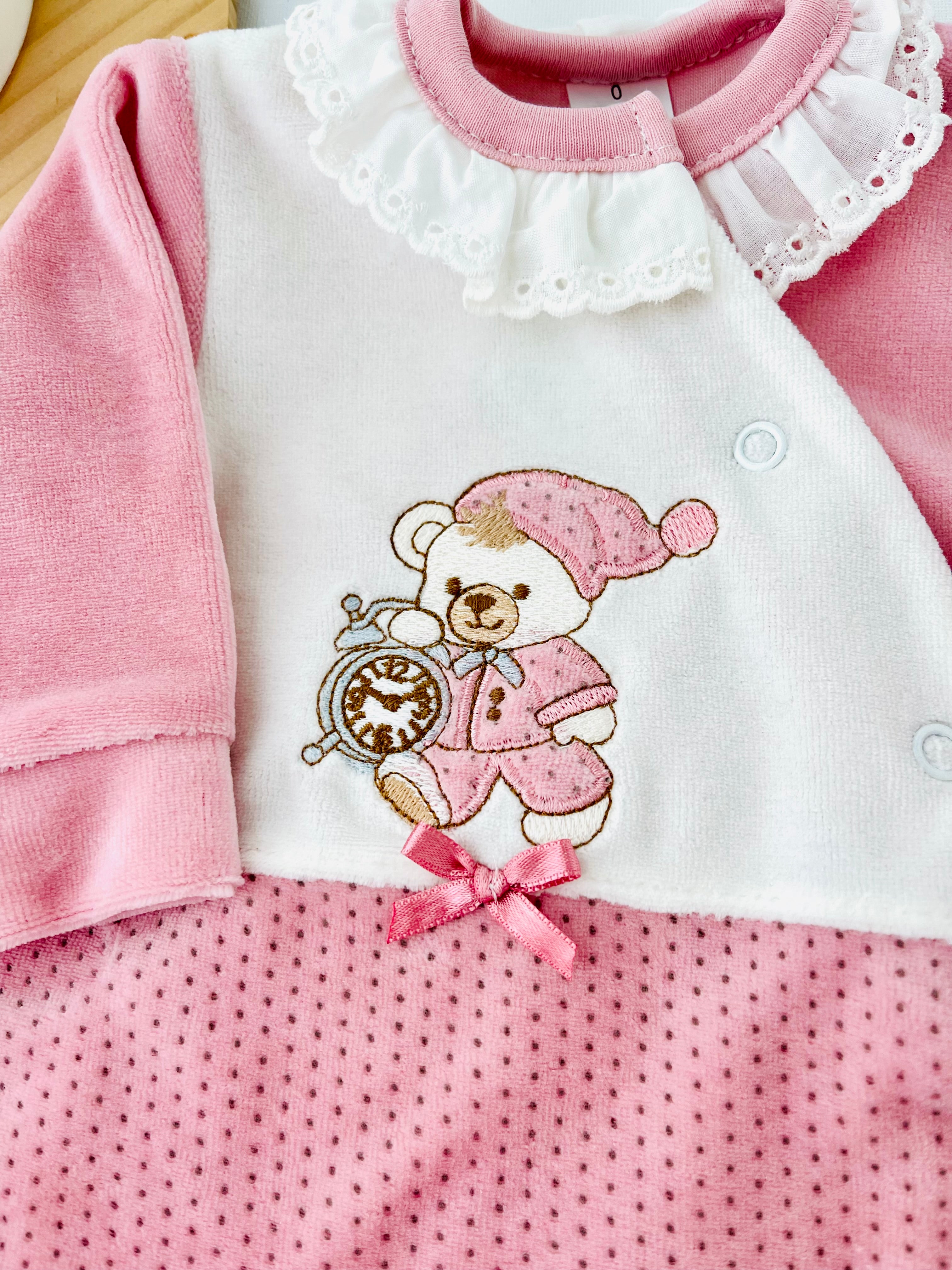 Babygrow Tic Tac em veludo