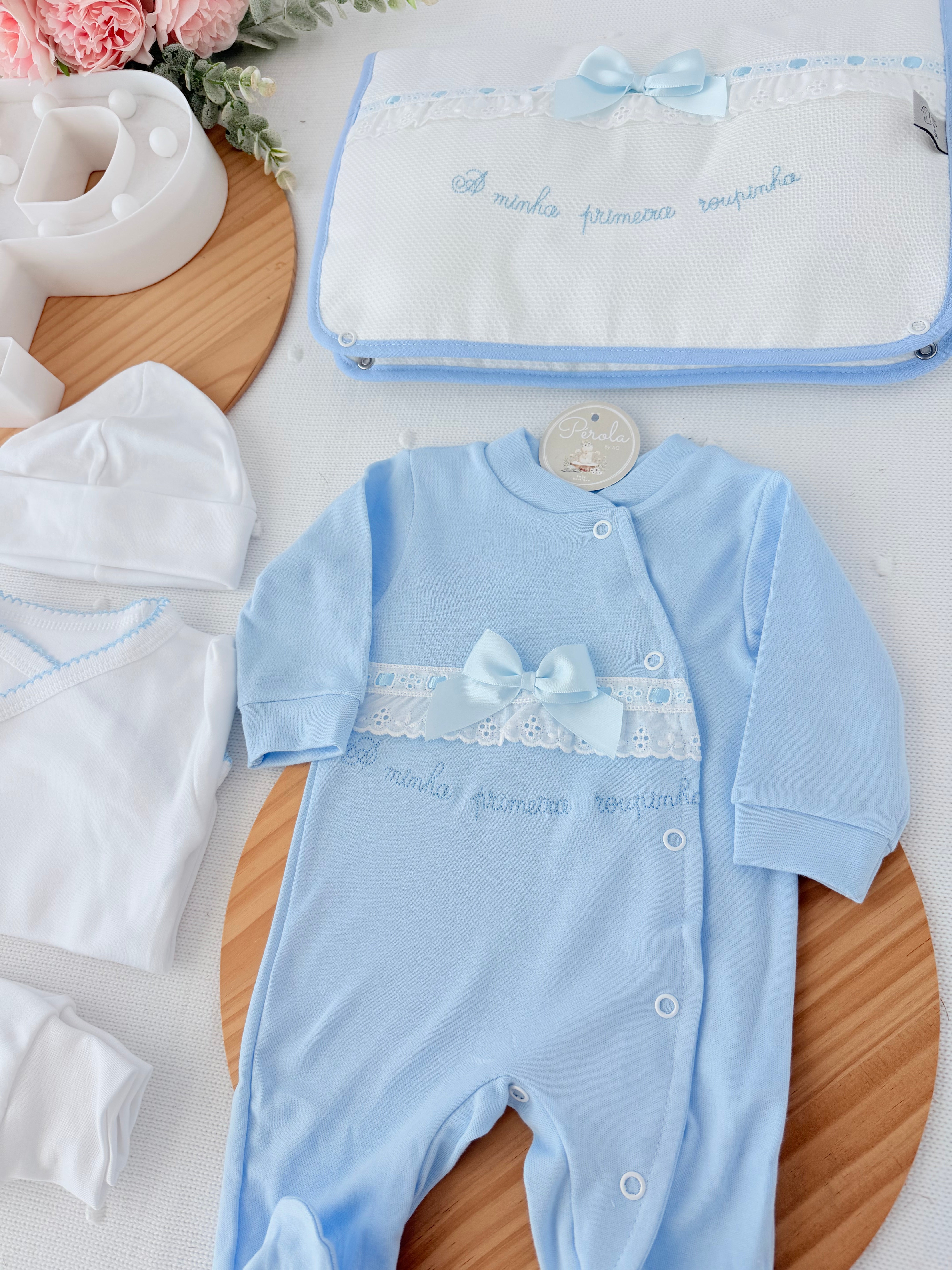 Conjunto primeira roupinha algodão tema renda- oferta carapins