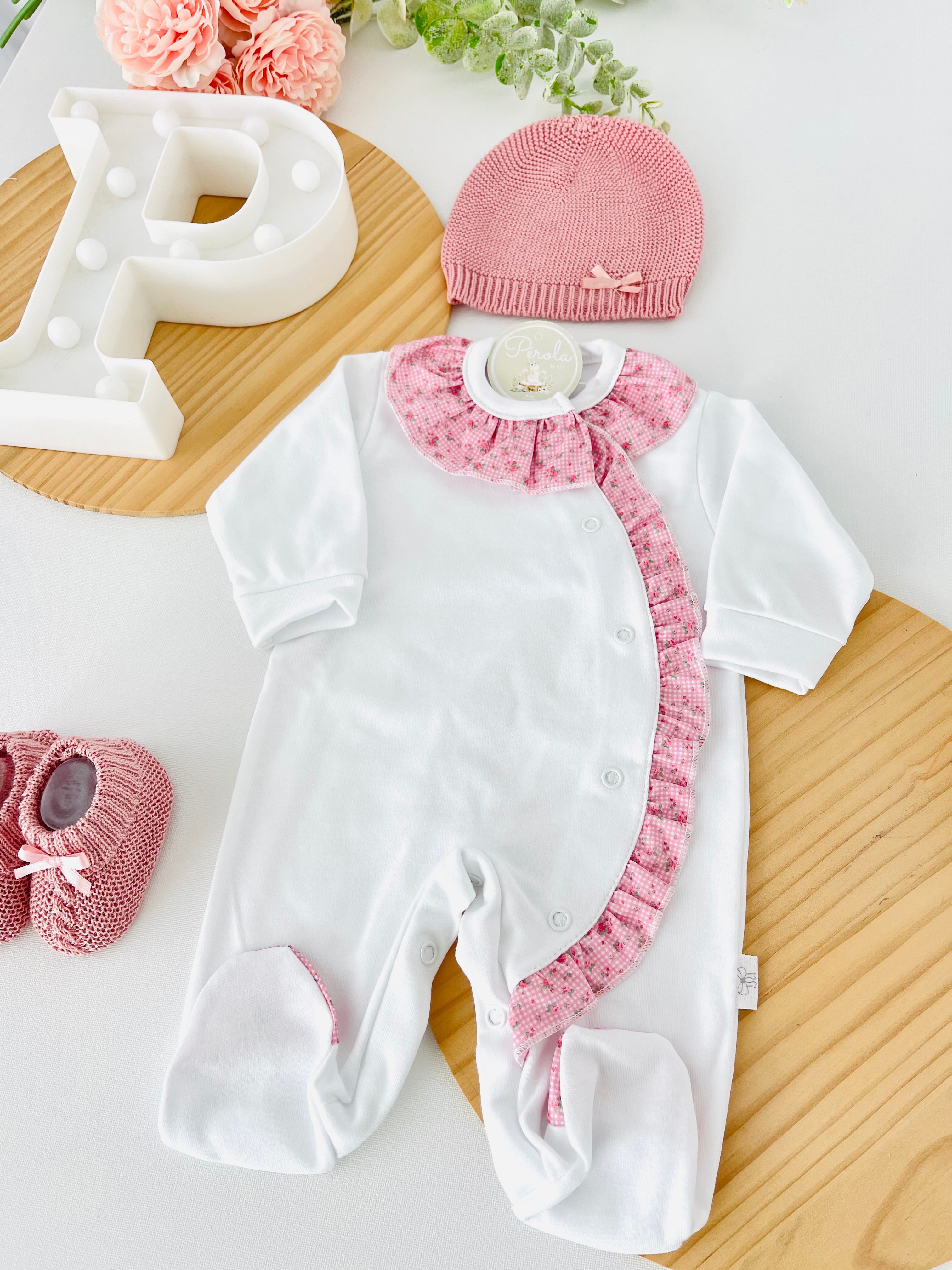 Babygrow em algodão - tema flores