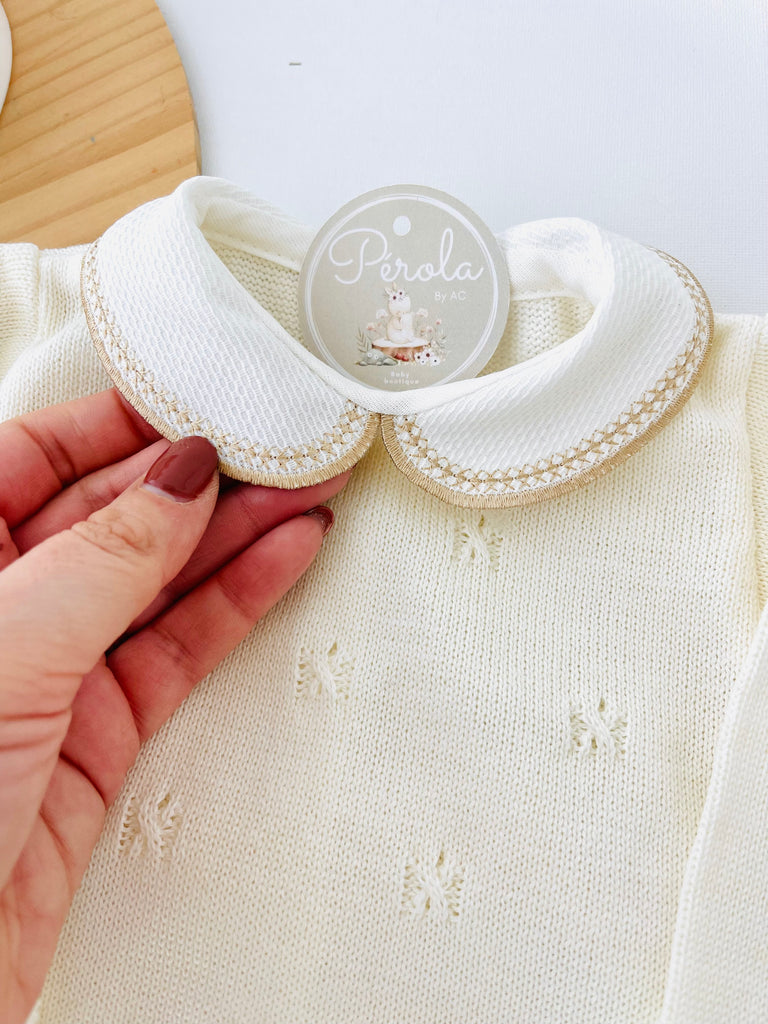 Conjunto malha 100% algodão: camisola, calças e gorro