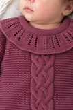 Babygrow e touca em beringela