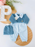 Conjunto quentinho: macacão e gorro
