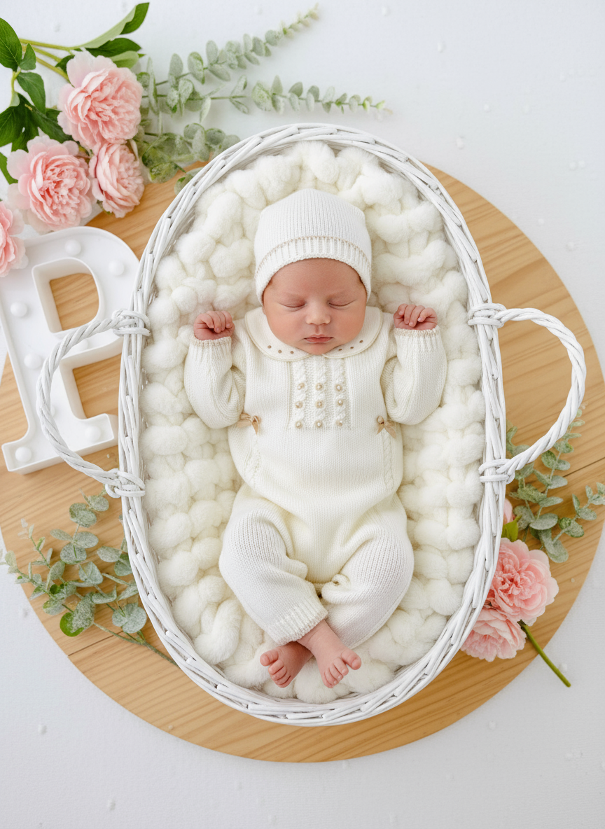 Saída de maternidade: macacão e gorro Outono/Inverno