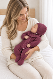 Babygrow e touca em beringela