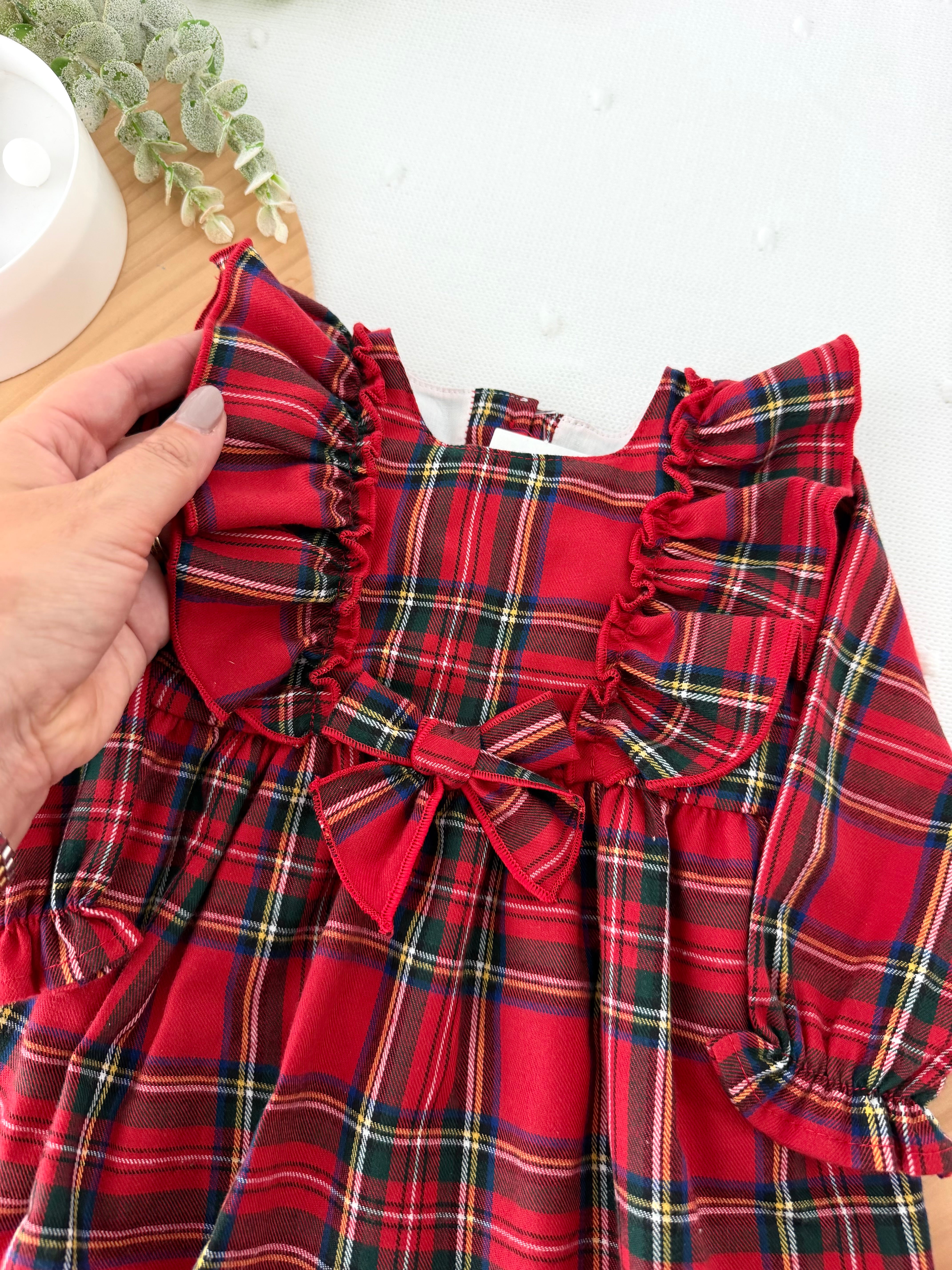 Vestido xadrez vermelho menina- 6-12-18M