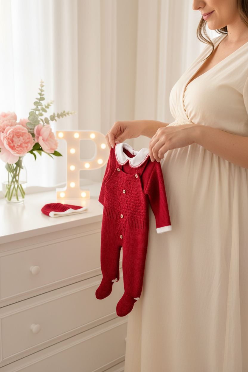 Pack Saída de Maternidade Vermelho · 5 Peças
