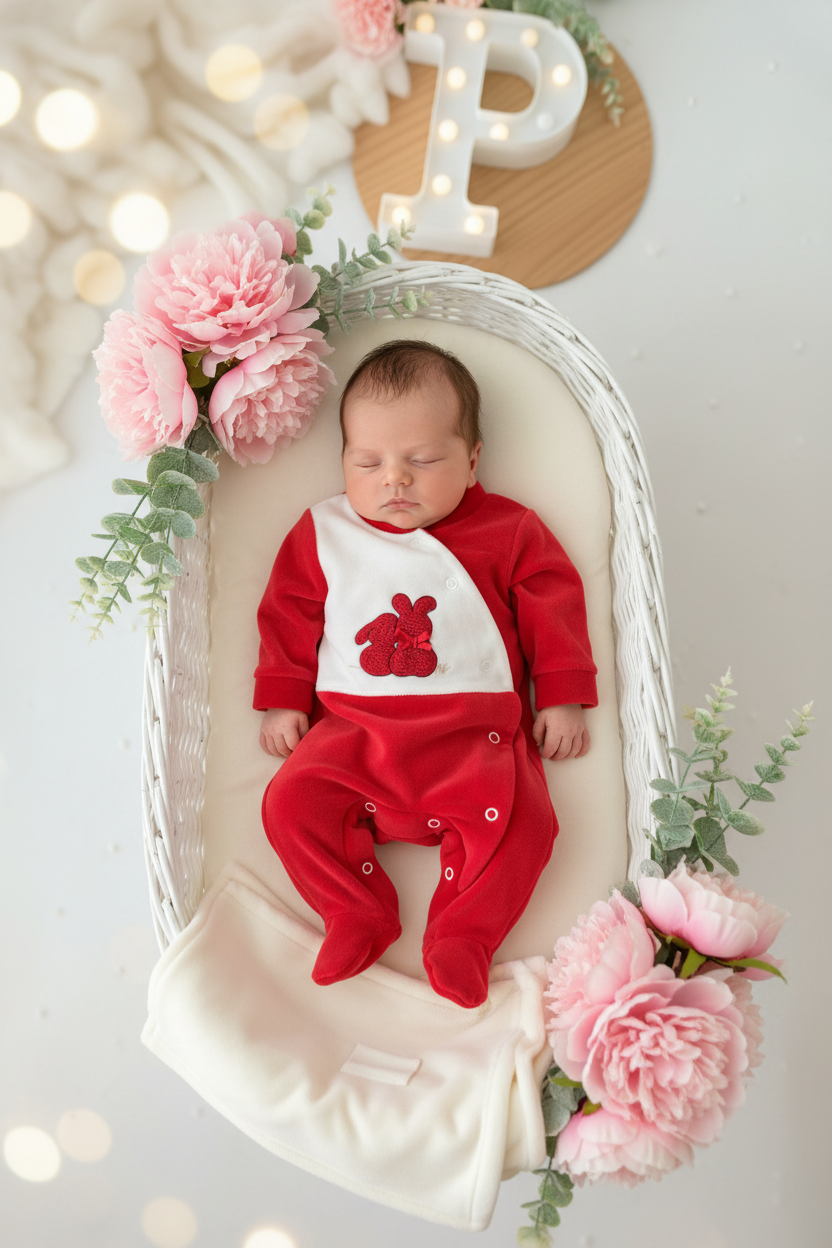 Babygrow vermelho veludo