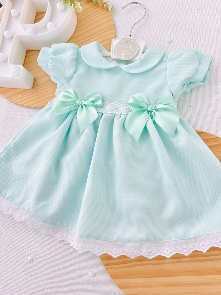 Vestido laços verde água