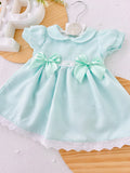 Vestido laços verde água