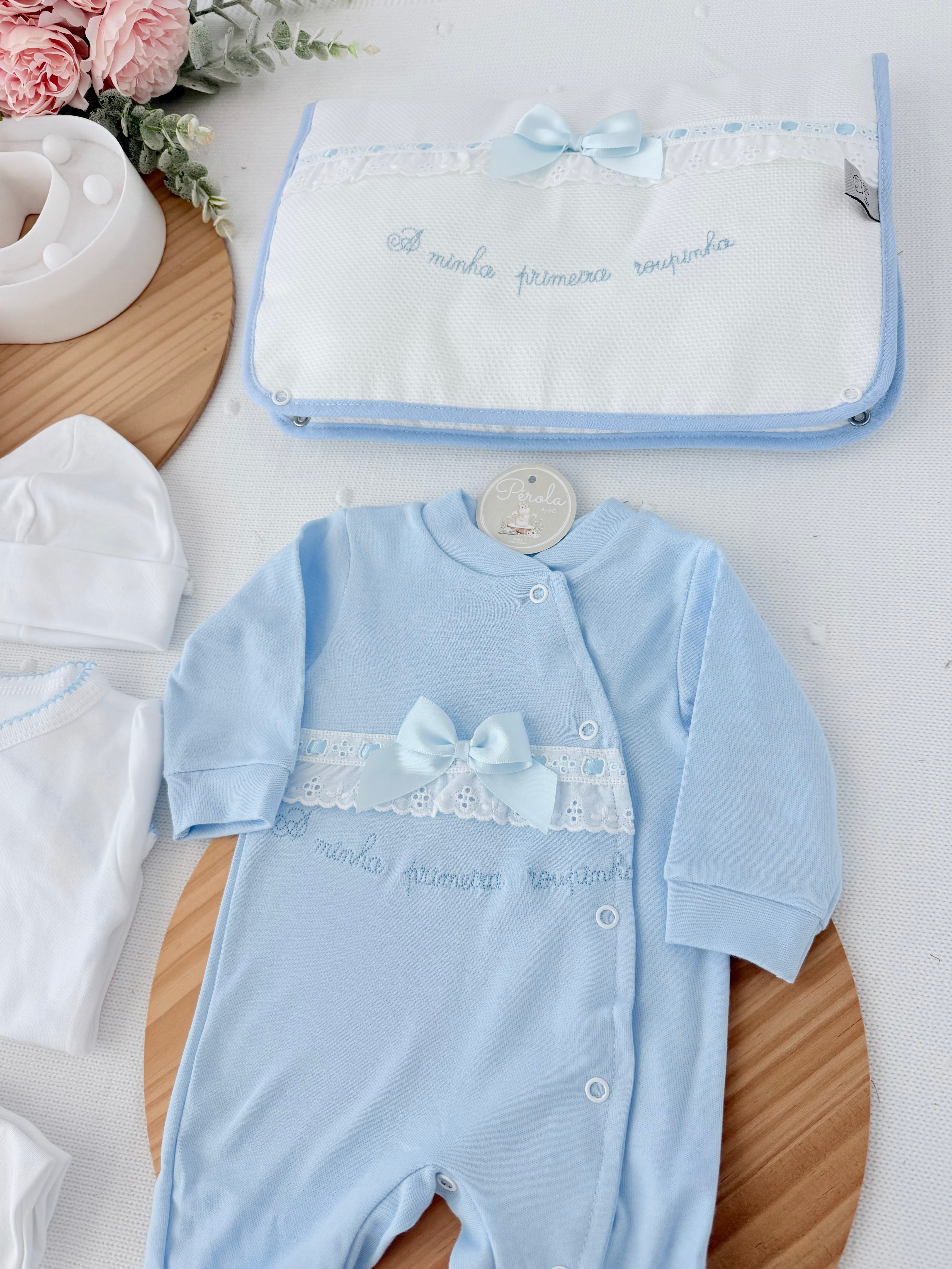 Conjunto primeira roupinha algodão tema renda- oferta carapins