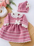 Vestido e touca lacinhos