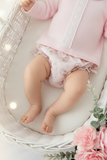 Conjunto rosa: camisola e tapa fraldas 1/3M