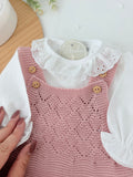 Conjunto recém nascido menina rosa velho : 3peças Outono/Inverno
