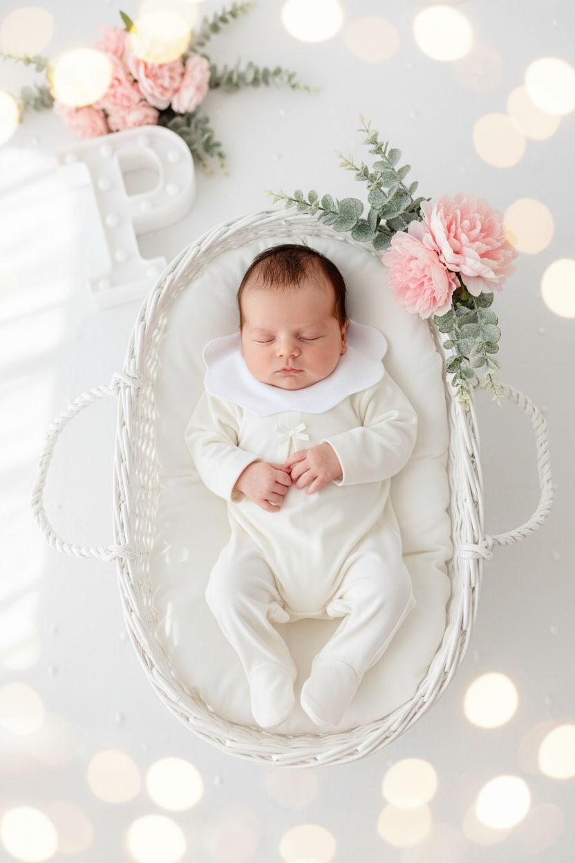 Babygrow gola flor em algodão